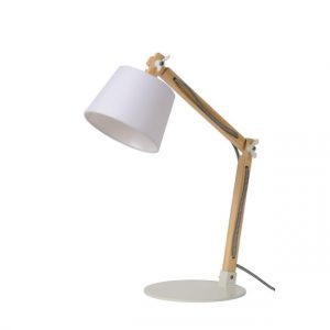 lucide bureaulamp hout wit olly