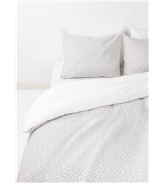 Soft cotton dekbedovertrek, wit met zwarte stippen