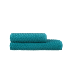 Handdoek met zigzag dessin - donkergroen