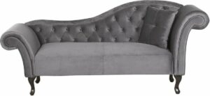 beliani chaise longue grijs