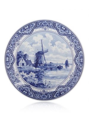 royal delft delfst blauw bord molen