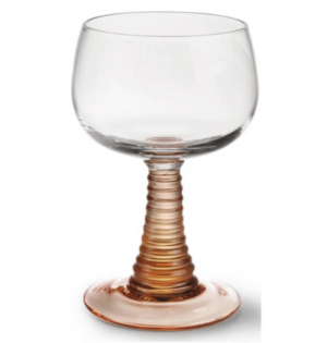 HKLiving wijnglas swirl roze nude