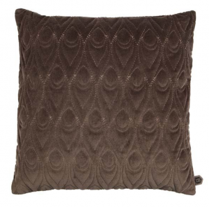 bepurehome kussen peacock bruin fluweel