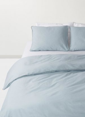 linnen dekbedovertrek blauw van HEMA