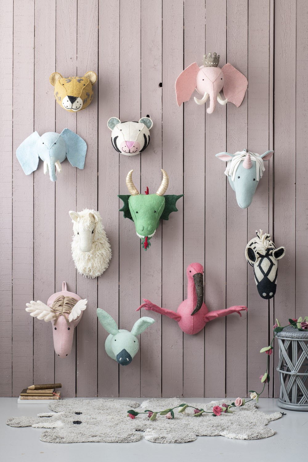 kidsdepot dierenkoppen aan de wand