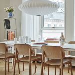 eetkamer met eetkamerstoelen en hanglamp van HAY design