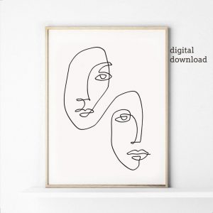 digital download art line poster