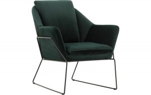 Goossens - Fauteuil Valencia, donkergroen velours