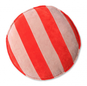 hkliving striped sierkussen roze rood rond