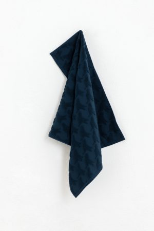 Sissy-Boy Donkerblauwe keukenhanddoek met vogel reliëf