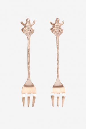 Sissy-Boy Rosegouden cakevork kikker set van 2