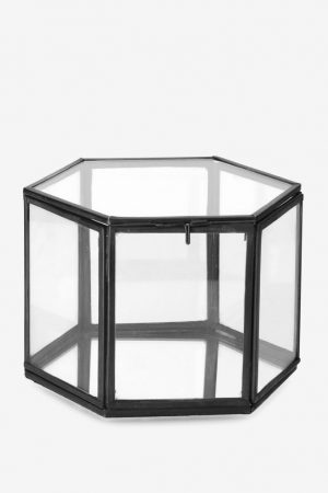Sissy-Boy Zwarte glazen box hexagon hoog