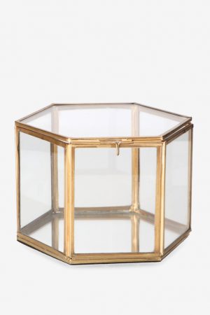 Sissy-Boy Gouden glazen box hexagon hoog