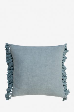 Sissy-Boy Pastel blauw sierkussen met fringes