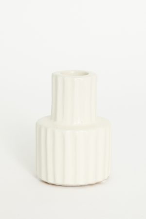 Urban Nature Culture Keramieken kandelaar met scallop voet