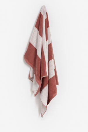 Sissy-Boy Roze handdoek met horizontale strepen