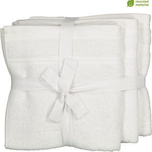 HEMA Handdoeken - 50 X 100 Cm - Katoen Met RPET - Wit - 4 Stuks (wit)