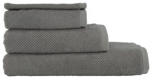 HEMA Handdoek Zware Kwaliteit Structuur Middengrijs (middengrijs)