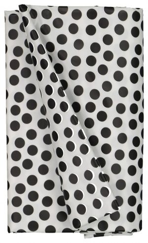 HEMA Tafelzeil 140x240 Polyester - Stippen Wit/zwart (wit/zwart)