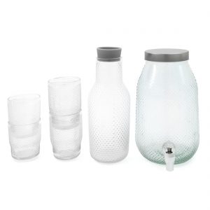 HEMA Longdrink Glas Bergen Bolletjes Reliëf 340ml