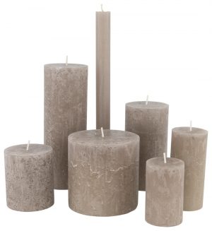 HEMA Rustieke Kaarsen Taupe (taupe)
