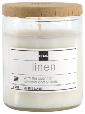 HEMA Geurkaars In Glas Ø6.5 Linen (wit)