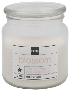 HEMA Geurkaars In Glazen Pot Ø9.5 Blossom (transparant)