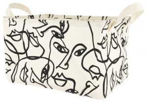 HEMA Canvas Mand 28 X 37 X 22 (zwart/wit)