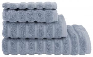 HEMA Handdoek Zware Kwaliteit Structuur Donkergrijs Blauw (blauw)
