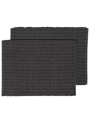 HEMA Placemats - 42 X 32 - Katoen - Zwart - 2 Stuks (zwart)