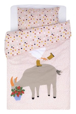 HEMA Peuterdekbedovertrek 120x150 Zacht Katoen Geit/kip (multicolor)