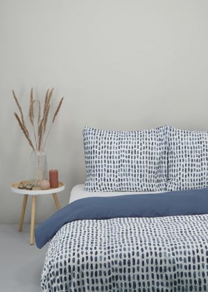 HEMA Dekbedovertrek Hotel Katoen Satijn Vegen Blauw (blauw)