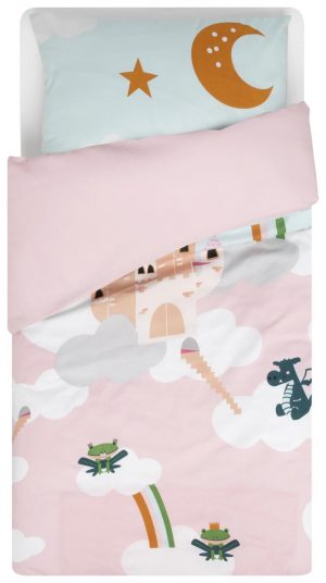 HEMA Peuterdekbedovertrek - 120 X 150 Cm - Kasteel Roze (roze)