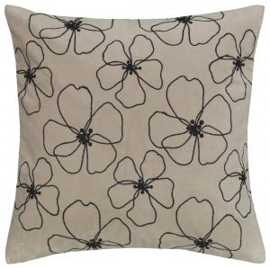 HEMA Kussenhoes 50x50 Borduur Bloemen Taupe