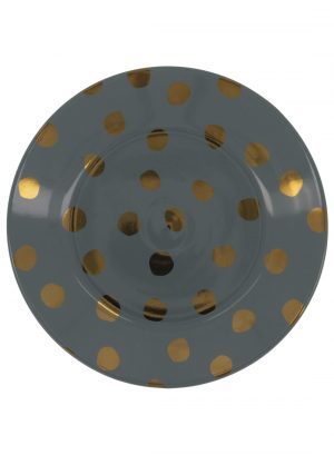HEMA Gebaksbord - 17 Cm - Bergen - Groen Met Gouden Stip