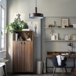 vtwonen collectie werkplek met walnoot hout bureau en kast