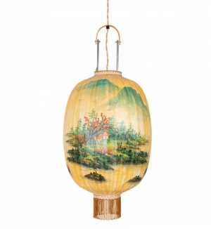 hkliving traditional lantern landscape painting groen