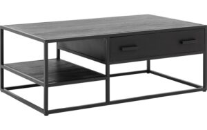 Goossens - Salontafel Axilon rechthoekig, zwart mangohout