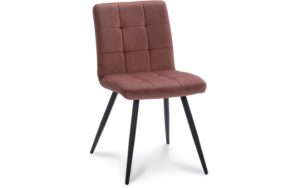 Goossens Basic Eetkamerstoel Boss roze velvet stof leuning, urban industrieel