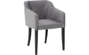 Goossens Excellent Eetkamerstoel Peda grijs stof met armleuning, elegant chic