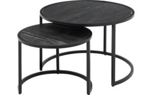 Goossens Salontafel Eloisa rond, marmer zwart, elegant chic, 70 x 46 x 70 cm