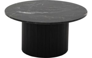 Goossens Salontafel Cooper rond, marmer zwart, stijlvol landelijk, 70 x 36 x 70 cm