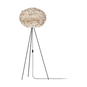 Eos Large vloerlamp light brown - met tripod zwart - Ø 65 cm Bruin