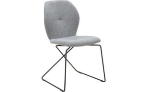 Goossens Eetkamerstoel Manzini grijs stof leuning, modern design