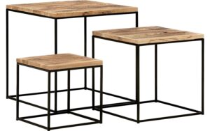 Goossens Excellent Bijzettafel Gs-1305, hout eiken blank, urban industrieel, 50 x 50 x 50 cm