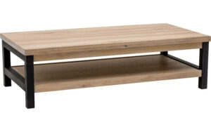 Goossens Salontafel Santos rechthoekig, hout eiken bruin, urban industrieel, 140 x 40 x 70 cm