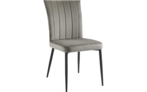 Goossens Basic Eetkamerstoel Trin grijs velvet stof leuning, elegant chic