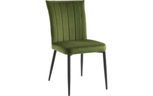 Goossens Basic Eetkamerstoel Trin groen velvet stof leuning, elegant chic