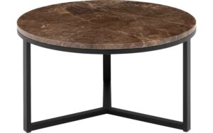 Goossens Excellent Salontafel Enza rond, marmer bruin, elegant chic, 80 x 42 x 80 cm