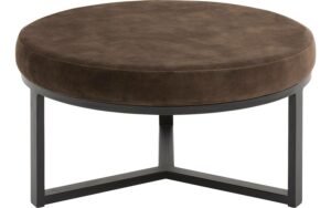 Goossens Excellent Salontafel Enza rond, stof bruin, elegant chic, 70 x 36 x 70 cm